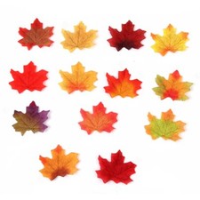200 Pcs 3.1" Assorted Color Fake Fall Maple Leaves for Party Decorations