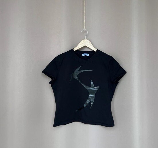 Mugler H&M Printed Fitted Black Star T-Shirt Top Size L | eBay