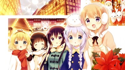 Anime gochuumon wa usagi desu ka girls open mouth blonde CCG Gaming Mat Desk