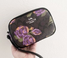 NWT Coach CL659 Mini Jamie Signature Canvas Camera Bag With Rose Print MSRP 298