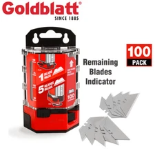 Goldblatt 100-Packs Utility Knife Blades Premium Tempered SK2M Steel w/Dispenser