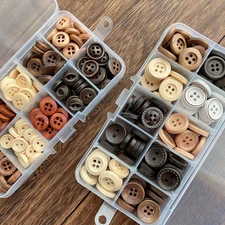 100× Round Wooden Buttons 2/4-Hole Flat Small Buttons Sewing Shirt Closure Craft