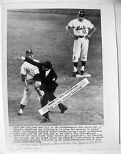  Original AP photo 1969 NY Mets Ken Boswell & Phillies Cookie Rojas Shea Stadium