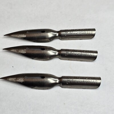 Lot 3 Vintage METEOR BALL-POINTED #16 Fountain Pen Nib for Calligraphy & Writing