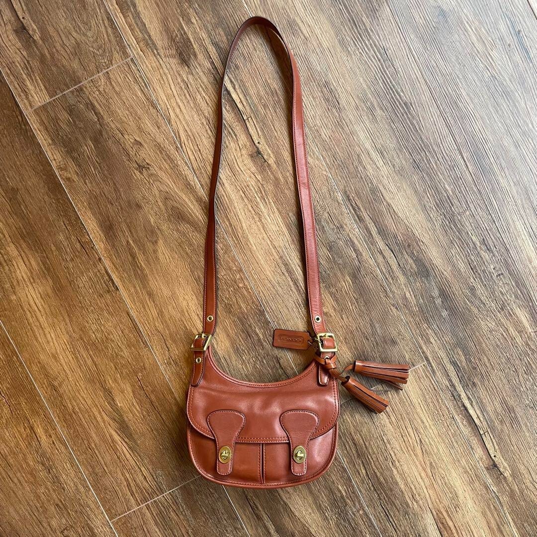 Coach Legacy 19925 Crossbody Bag Amanda Flap Coral Brown Leather