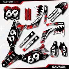 Gray & Red Savage Graphics Kit fits Honda CRF450R 09-12 Crf 450 Crf450 Decals