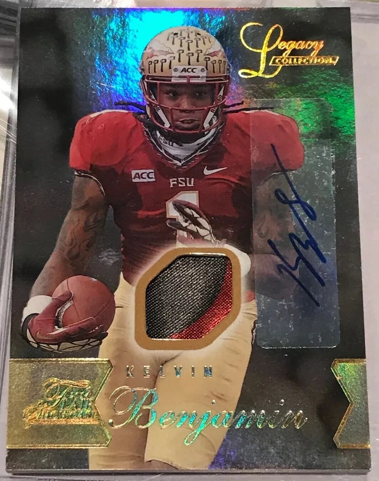 KELVIN BENJAMIN 2014 FLAIR SHOWCASE LEGACY 2 COLOR PATCH AUTO RC 77/125 B6 - Image 4 of 4