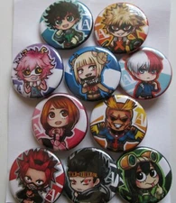 SMALL BUTTON Anime & Video Game Inspired 1.25 Inch Sets of 10 Assorted