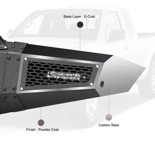 Aaiwa For 05-2021 Nissan Frontier Steel Front Rear Bumper W/Winch plate & Lights - Picture 5 of 18