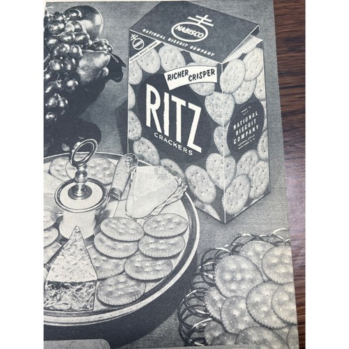 Nabisco Ritz Crackers Vintage Print Ad 50s Continental Dessert Recipe - Bild 2 von 4