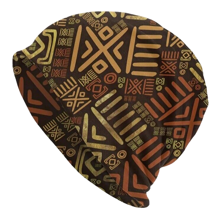 Beanie Cap Skullies Tribal Pattern Design  Reversible Soft Stretch Style-image