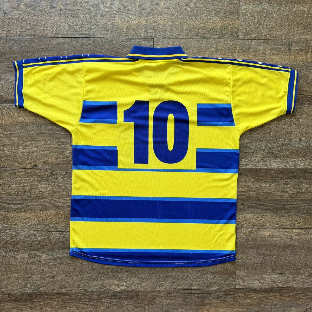 VTG Mens XL Champion Parmalat A.C. Nakata #10 Striped Home VTG Mens XL Champion Parmalat A.C. Nakata #10 Striped Home