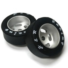H R Racing HR1302 27 x 12mm Silicone 25Sh Tire w/ Whl 1/8 Axle 2 1:24 Slot Car