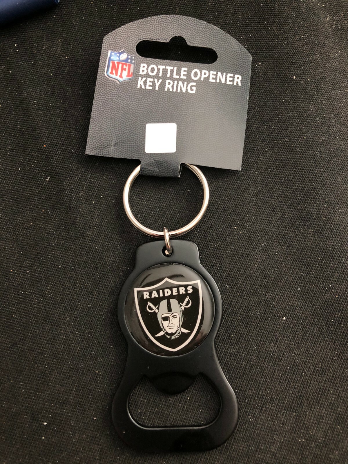 NEW Las Vegas Raiders Bottle Opener Key Ring Black Finish NFL