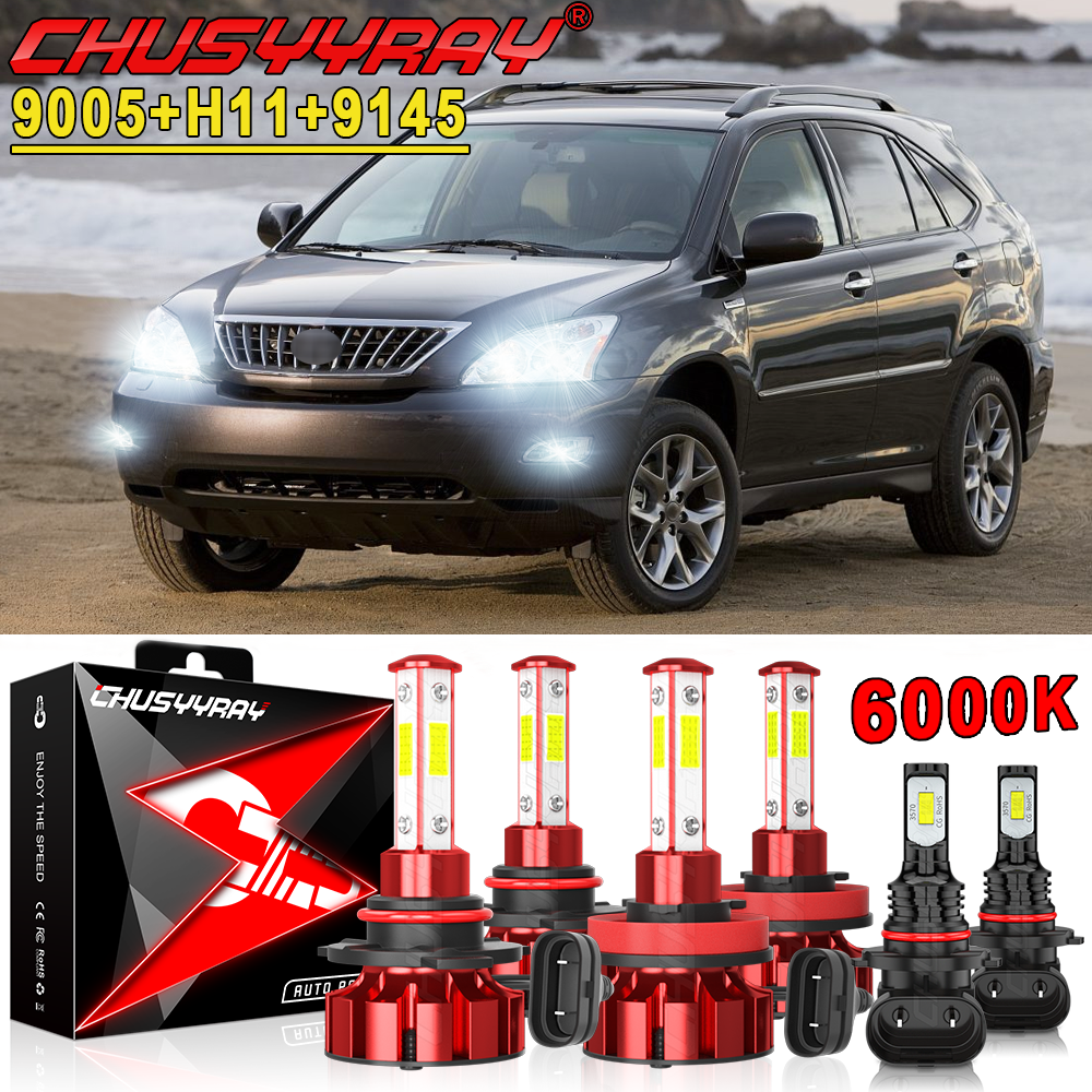 For Lexus RX350 2007 2008 2009 LED Headlight High Low Beam+Fog