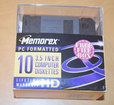 Memorex PC Formatted HD 1.44 Diskettes (9 Pack) open box