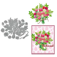 Rose Flowers Bouquet Metal Cutting Dies Stencils Card Making Scrapbooking Crafts