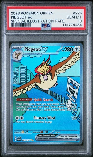 2023 Pokemon Obf EN-Obsidian Flames Pidgeot EX #225 SIR PSA 10