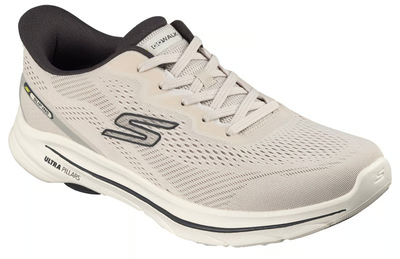 NEW MENS SKECHERS SLIP INS GO WALK 8 Taupe MESH Shoes AUTHENTIC IN BOX