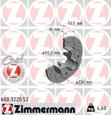 2x Bremsscheibe SPORT Z ZIMMERMANN 600.3220.52 für VW GOLF 3 1H1 PASSAT B3 B4 1