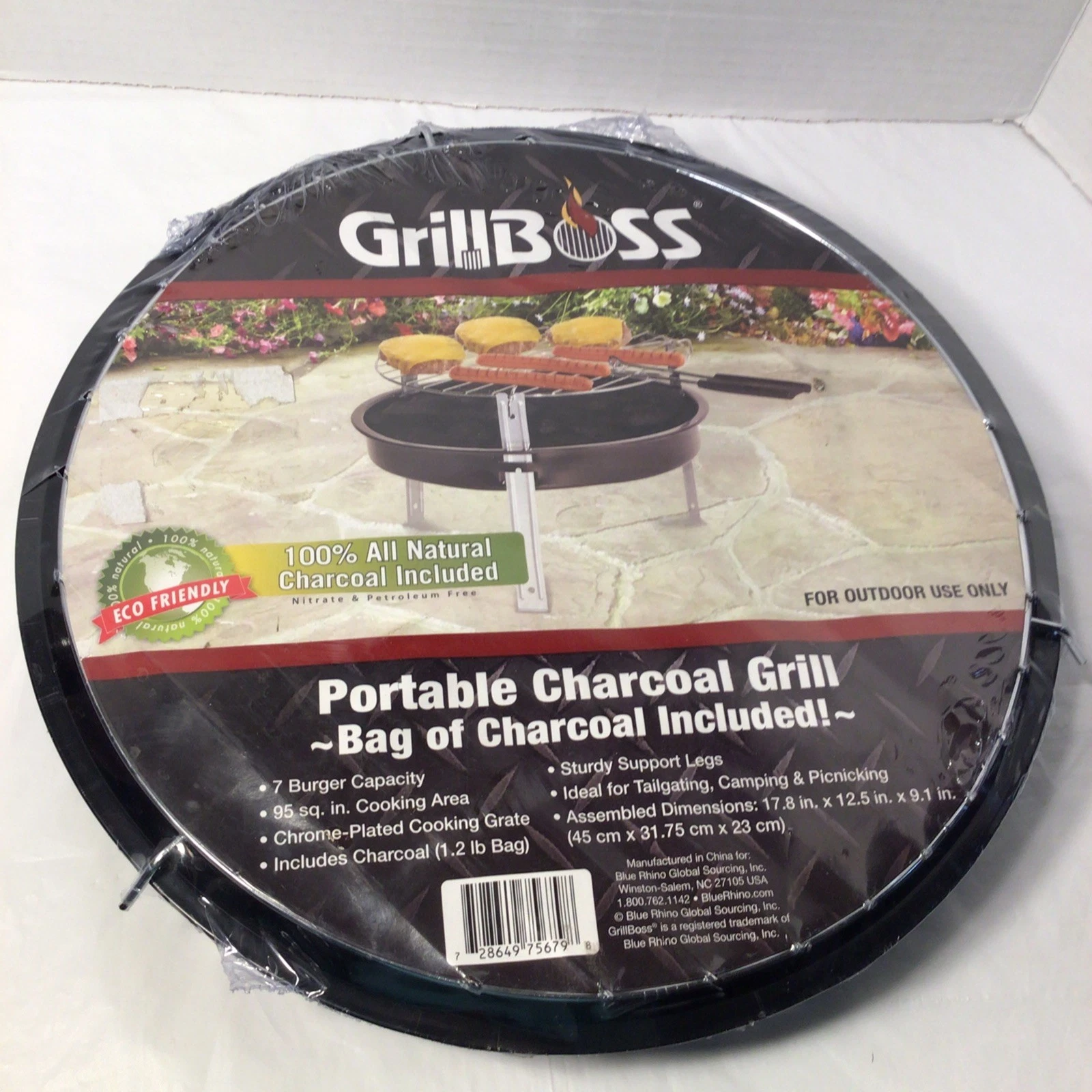 Grill Boss Portable Charcoal Grill ~Bag of Charcoal Included~ New & Sealed