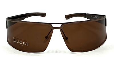 Vintage Gucci GG 1725/S Sunglasses Brown Shield 6N8 74-08 115 Made