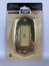 Premium Solid Polished Brass Rope Trim Light Switch Cover Rocker Plate
