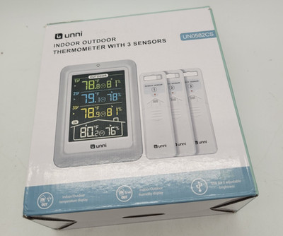 INDOOR OUTDOOR THERMOMETER HYGROMETER WIRELESS WEATHER STATION WITH 3 SENSORS