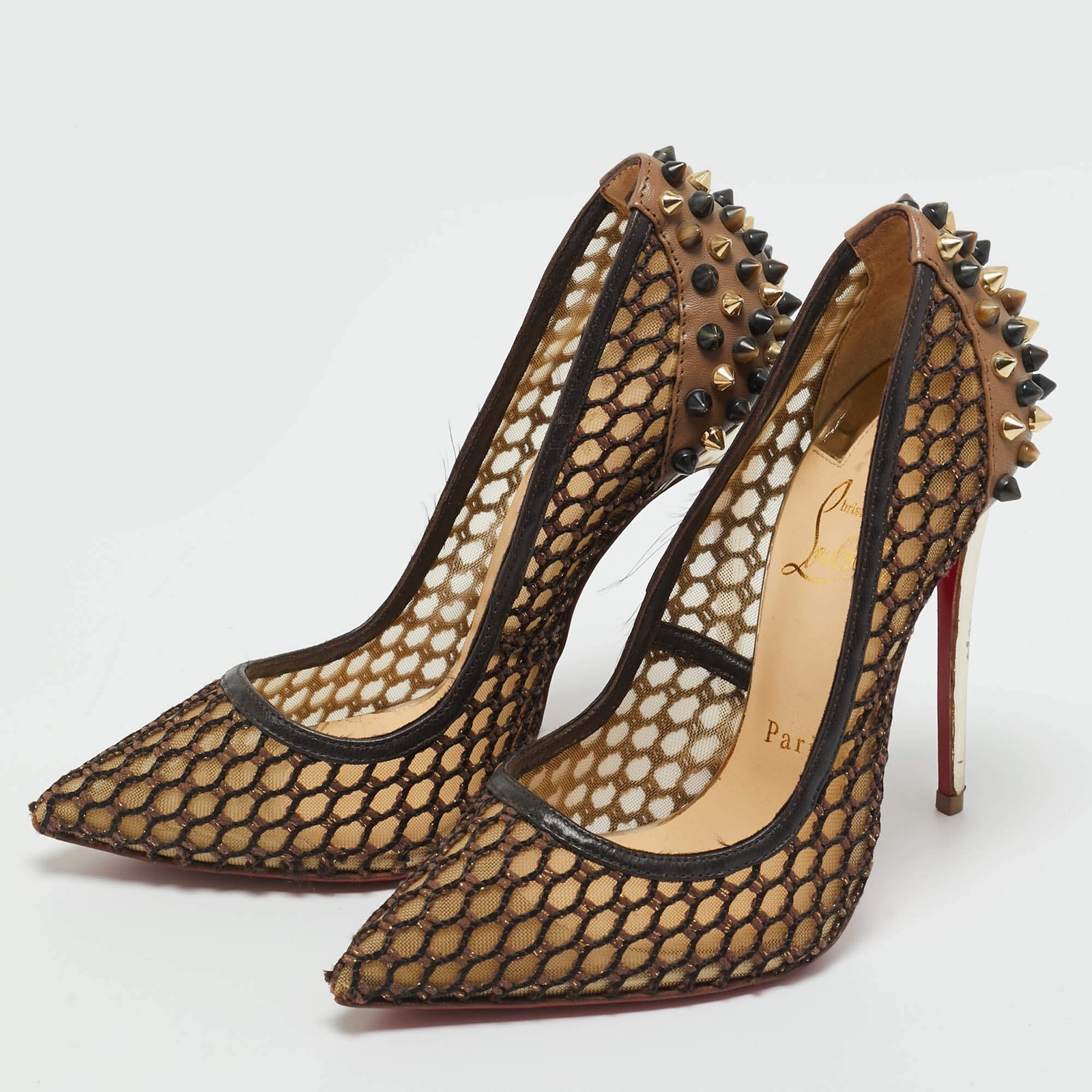 Christian Louboutin Black Leather and Mesh Guni Pumps Size 36 image 2