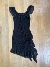 Shein Black Lace Asymmetrical Dress Size XS