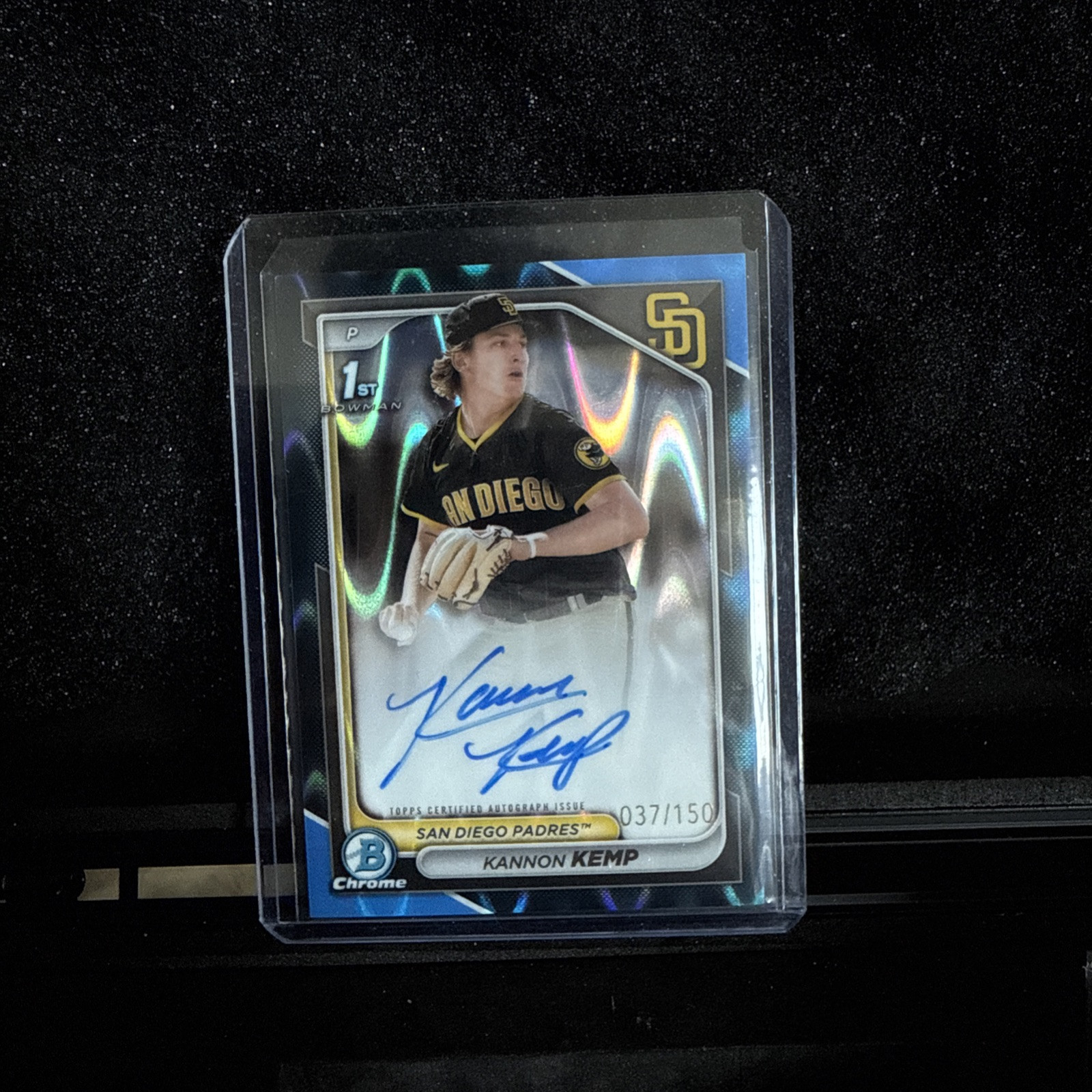 2024 Bowman Chrome #CPA-KK Kannon Kemp 1st Bowman Auto Blue Raywave /150