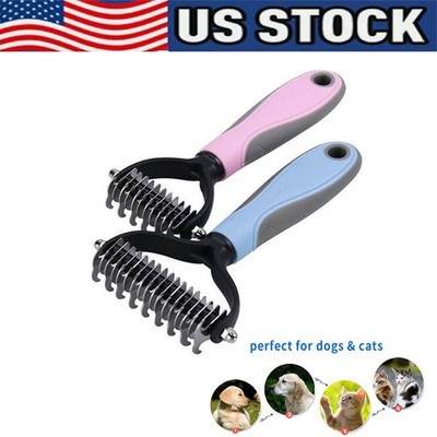 Professional Pet Grooming Tool 2 Sided Undercoat Dog Cat Shedding Comb Brush Pet