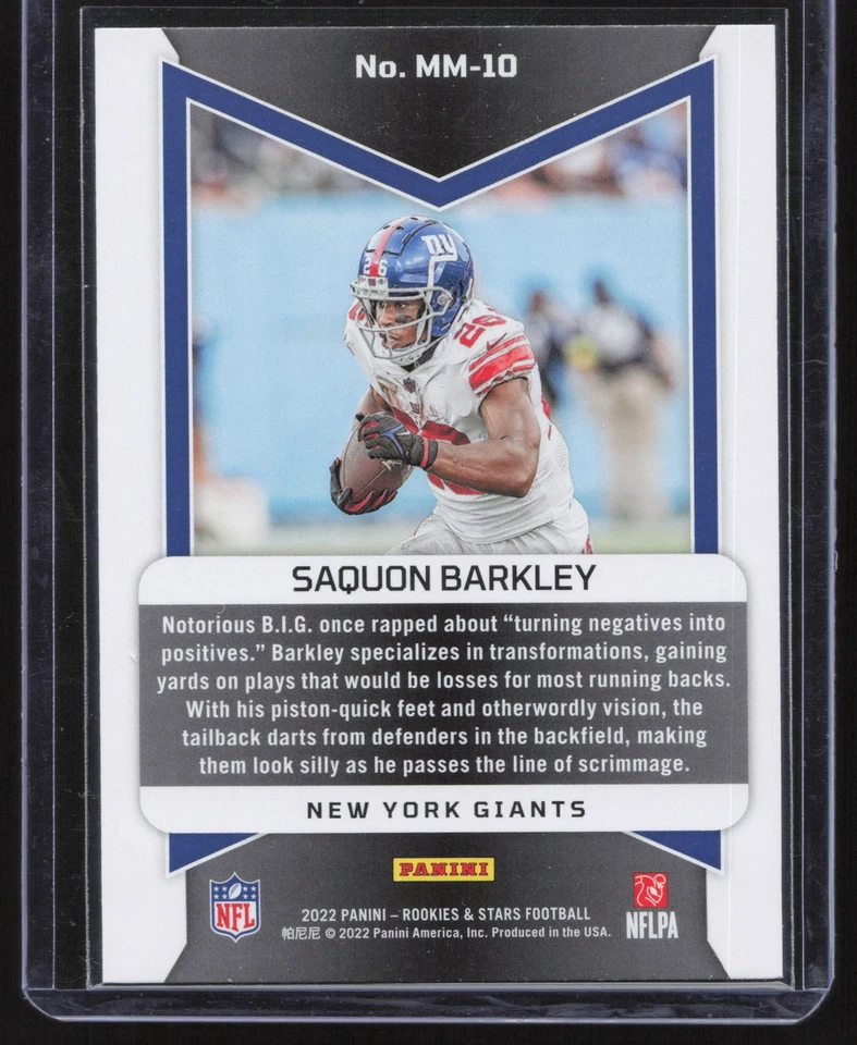 2022 Panini Rookies & Stars #MM-10 Saquon Barkley Man In Motion - Image 2 of 2