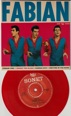 ♫ EP 1961 Fabian ROCKIN´ HOT ! Sonet DK SXP 6040 RED VINYL Rockabilly R&R EX ♫ - Bild 1 von 2