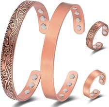 Vicmag Copper Magnetic Bracelets for Women  Men,Powerful Magnet,Adjustable