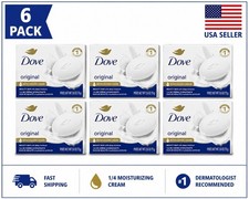 Dove Original Beauty Bar Soap 6 Pack 3.75 oz Moisturizing Cream Skin Cleanser