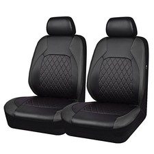 Universal Pu Leather Car Seat Covers Front Seats only, Two Front All Black