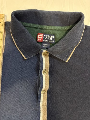Vintage Chaps Ralph Lauren Rugby Shirt Herren LARGE rot blau schwarz grün gestreift - Bild 8 von 10