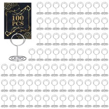 100 Mini Place Card Holders - 2 Inch Table Number Holders - Small Steel Wire ...