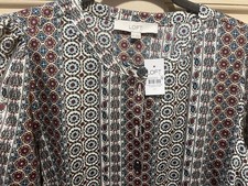The LOFT Bohemian Print Dress Size  10 Long Puffy Sleeve