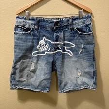 Men  s Size 36 BBC Billionaire Boys Club Run Dog Ice Cream Distressed Jean Shorts