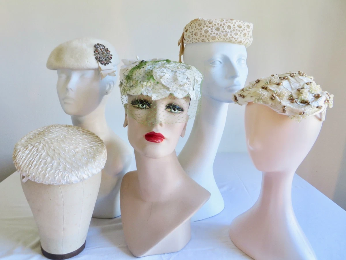 Vintage Mid Century Cocktail Hat With Ivory Velvet Leaf and Ribbon 1950’s il_fullxfull.6339245042_7qzj.jpg main image 2