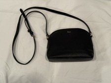 Lauren Ralph Lauren Black Leather Handbag Shoulder Bag Crossbody Zipper