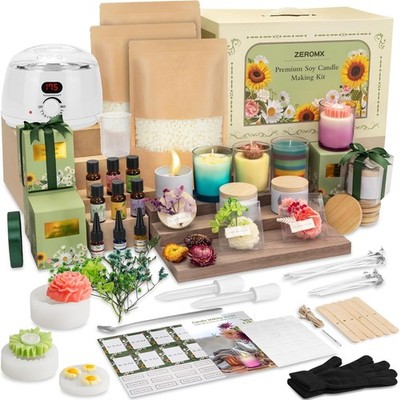 Candle Making Kit for Adults Beginners   1200g Soy Wax, Digital Wax Melting Pot