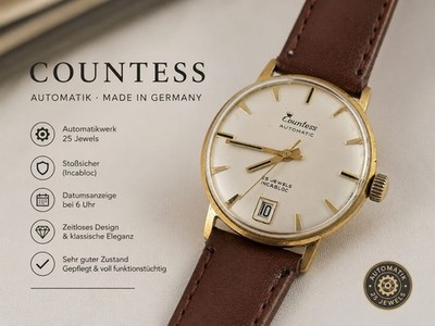 Countess 25 Rubis Vintage Herrenuhr Automatic Incabloc Original Germany 