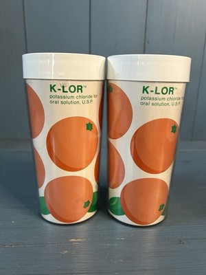 Vintage 1970 s Pharmaceutical Plastic Tumblers w/K-LOR RX Logo | Oranges