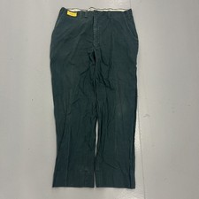 Vintage 60s Green Sanforized Cotton Workwear Chinos 36x31 1960s True Vintage