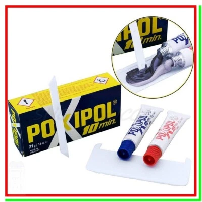 Poxipol grigio adesivo epossidico bicomponente stucco colla acciaio liquido 21gr
