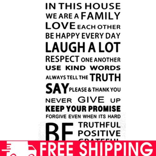 Family House Rules stickers wall Decal Removable Art Vinyl Decor Home Kids  - Picture 1 of 5