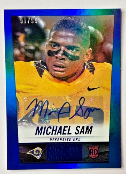 Michael Sam Panini Score #408 Autograph-Blue